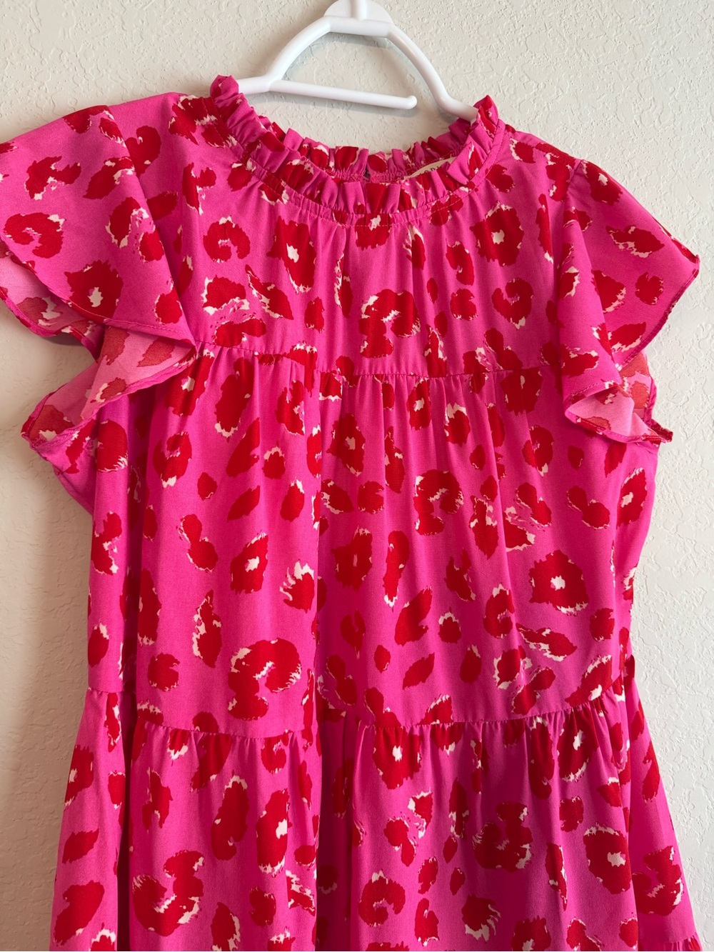 Hot Pink Leopard Animal Print Babydoll Dress - Picture 4 of 6